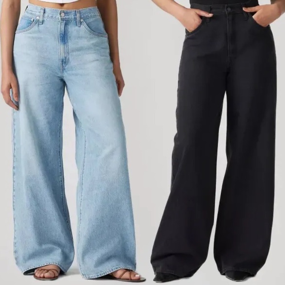 Levi Adjustable Cinch Jeans - Light Blue and Black